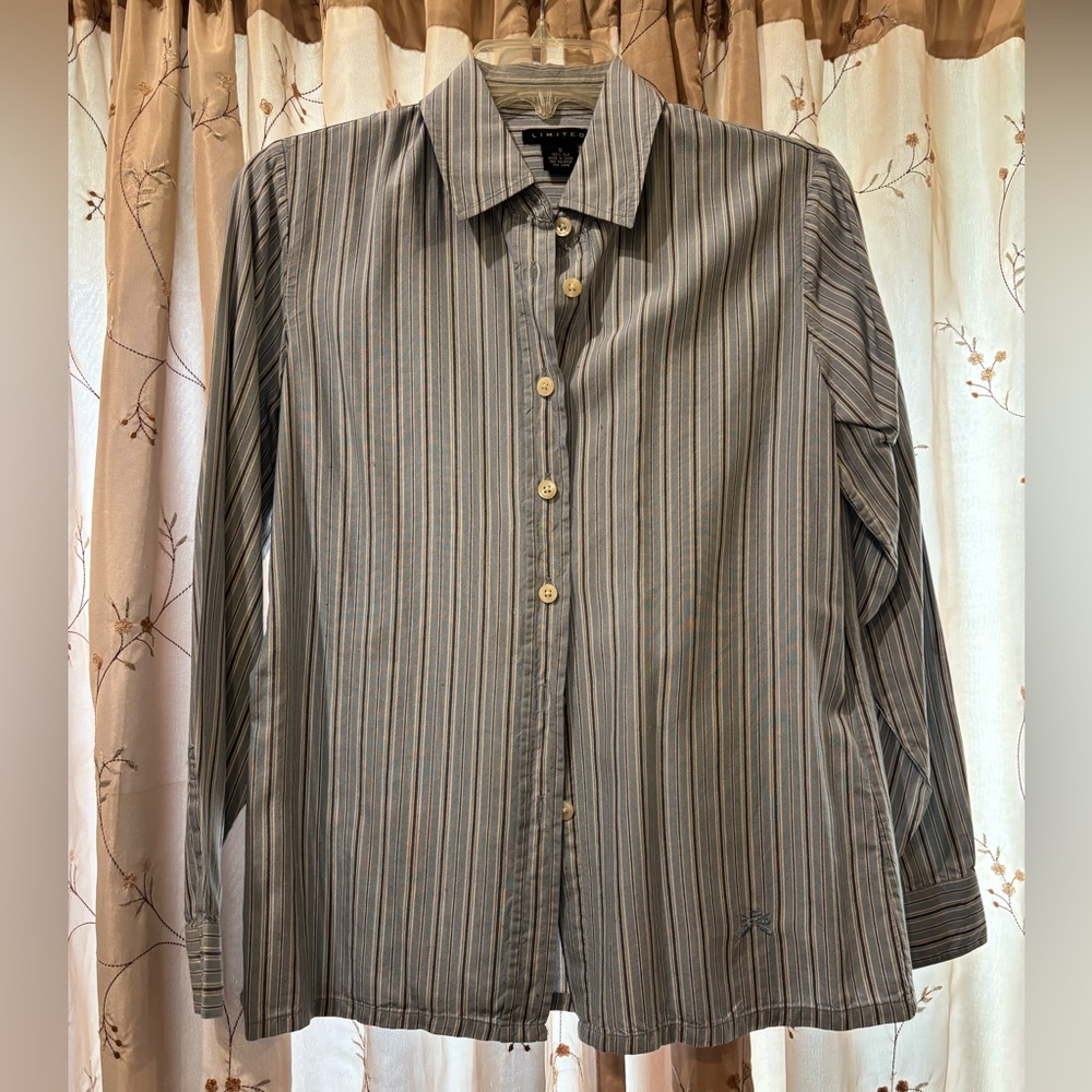 The Limited Blue Striped Button Down Shirt